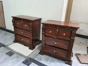 King Size Solid Wood Bed Set with Side Tables