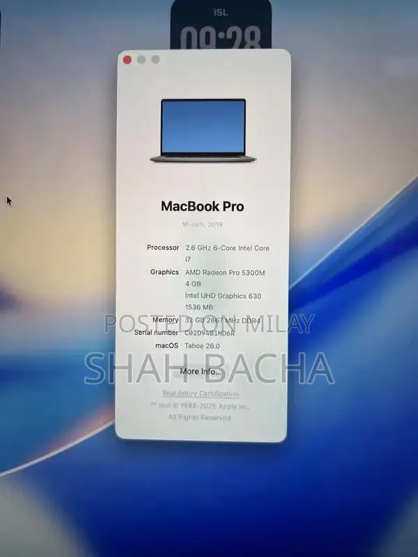 MacBook Pro 2019 16-inch I7 Laptop, High Performance