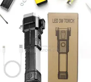 Rechargeable USB LED Torch with Power Bank for Outdoor Adventures