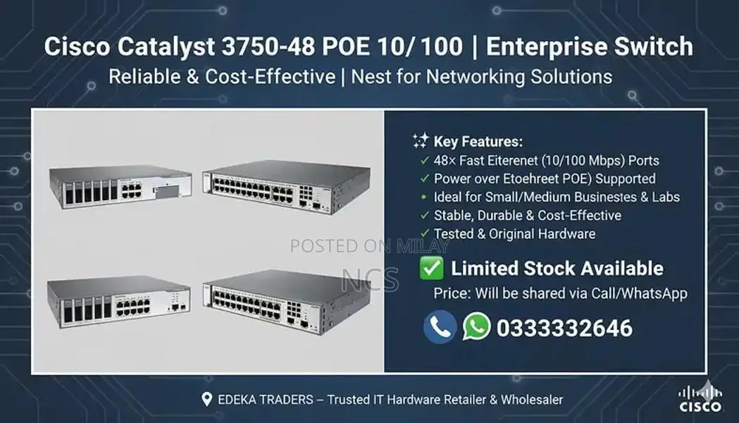 Cisco Catalyst 3750-48 POE Enterprise Network Switch
