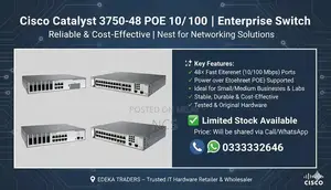 Photo - Cisco Catalyst 3750-48 POE Enterprise Network Switch