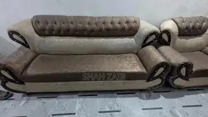 6-Seater Chinioti Wooden Sofa Set with Foam Upholstery