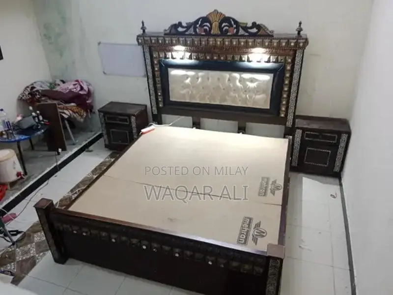 King-Size Double Bed Frame with Matching Set