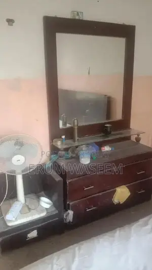 Photo - Wooden Bed and Dressing Table Set without Mattress