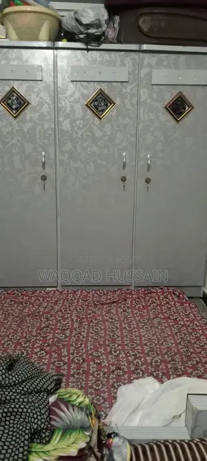 Grey Wooden Bedroom Furniture Set with Wardrobe and Side Tables