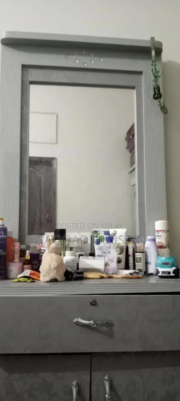 Grey Wooden Bedroom Furniture Set with Wardrobe and Side Tables