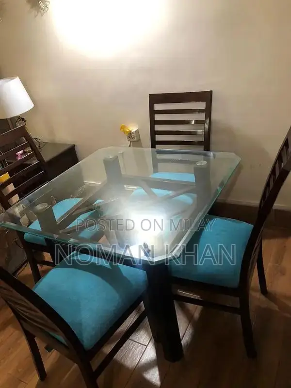 Square Dining Table Set with 4 Cushioned Chairs