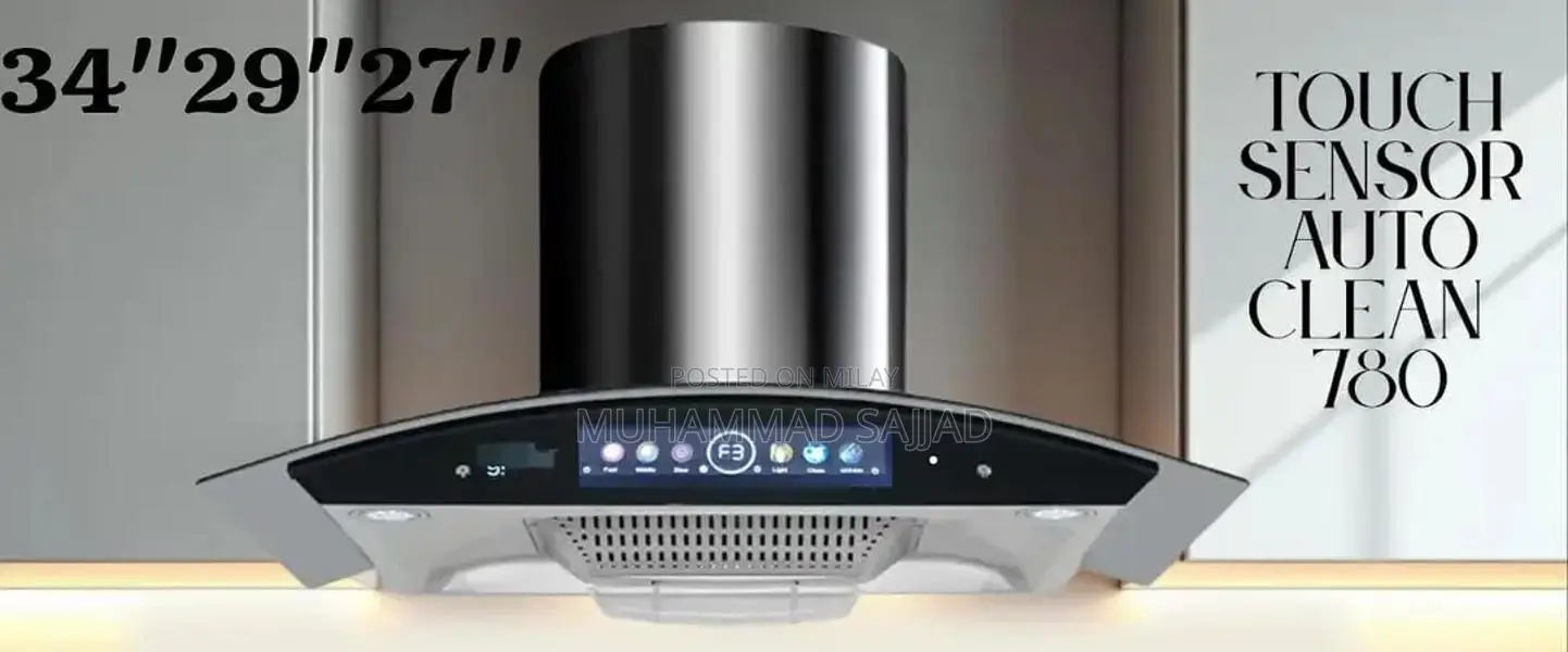 Touch Sensor Kitchen Hood with Voice Control - 34" 28" 24" Sizes