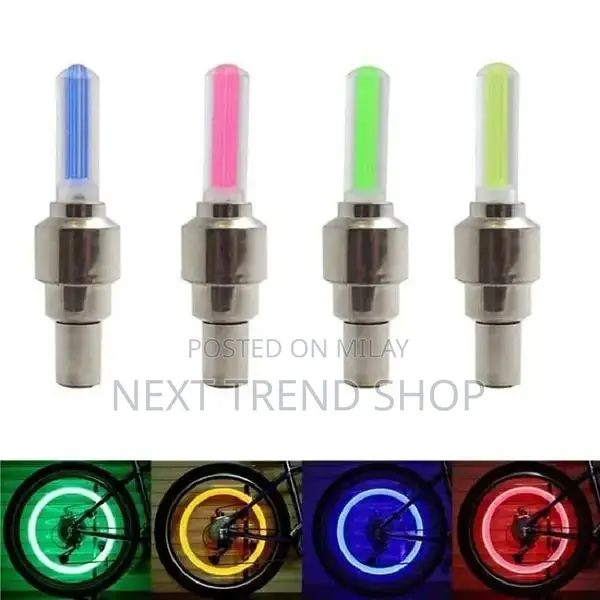 Colorful LED Wheel Lights for Bicycles and Cars - 4-Piece Set