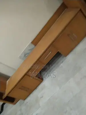 Wooden Media Wall Display Unit with Open and Fitted Sections