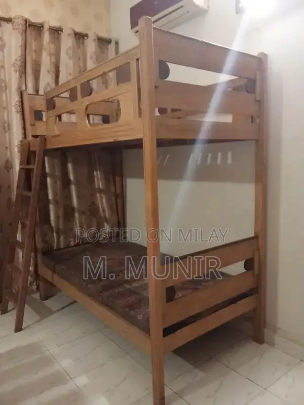 Wooden Double-Story Folding Bunk Bed with Ladder