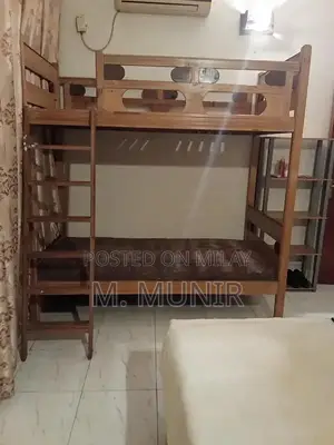 Wooden Double-Story Folding Bunk Bed with Ladder