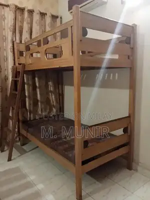Wooden Double-Story Folding Bunk Bed with Ladder