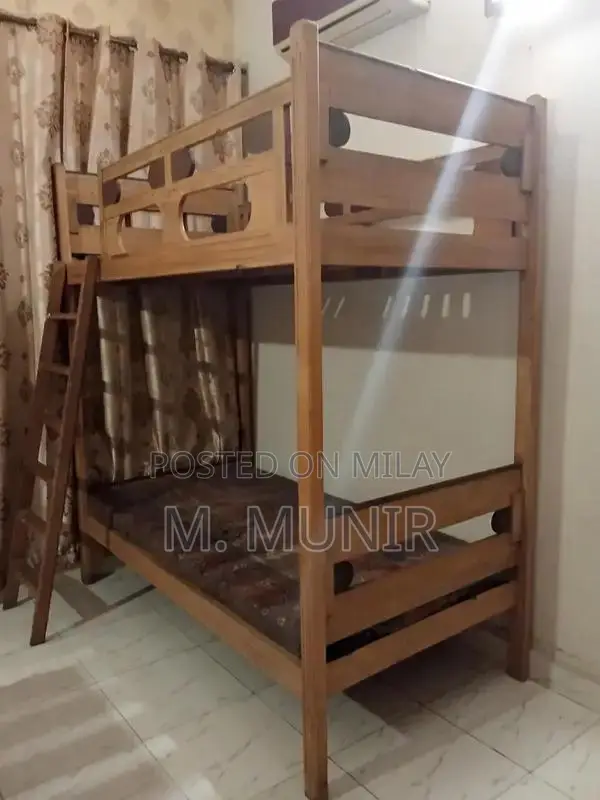 Wooden Double-Story Folding Bunk Bed with Ladder