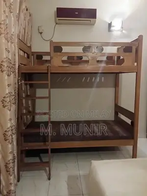 Wooden Double-Story Folding Bunk Bed with Ladder