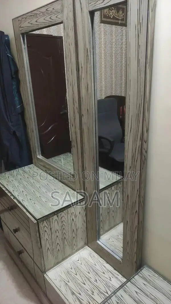 Elegant Double Bed Set with Custom Dressing and Side Tables