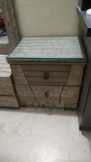 Elegant Double Bed Set with Custom Dressing and Side Tables