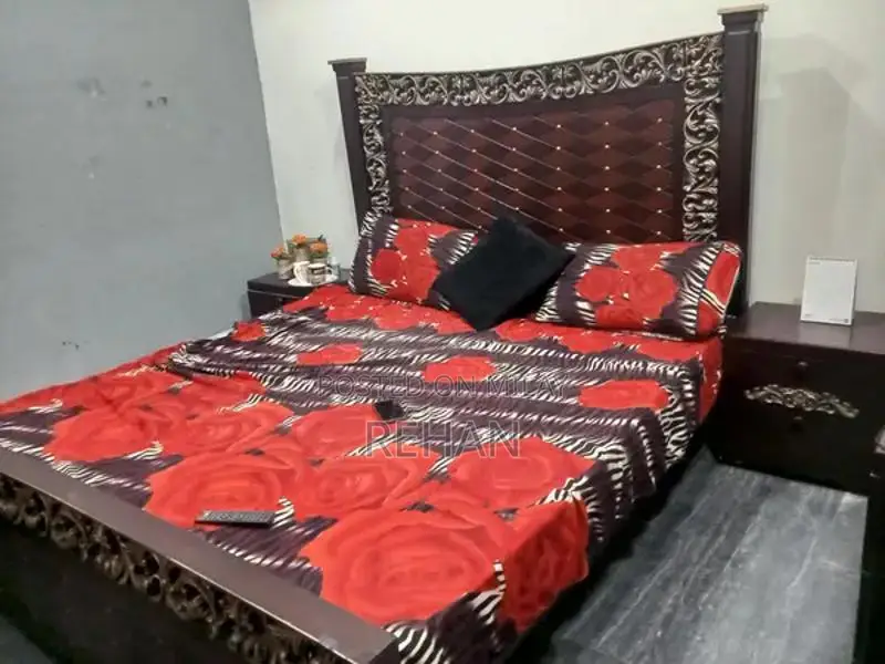 King Size Bed Set with Side Tables and Dressing Table