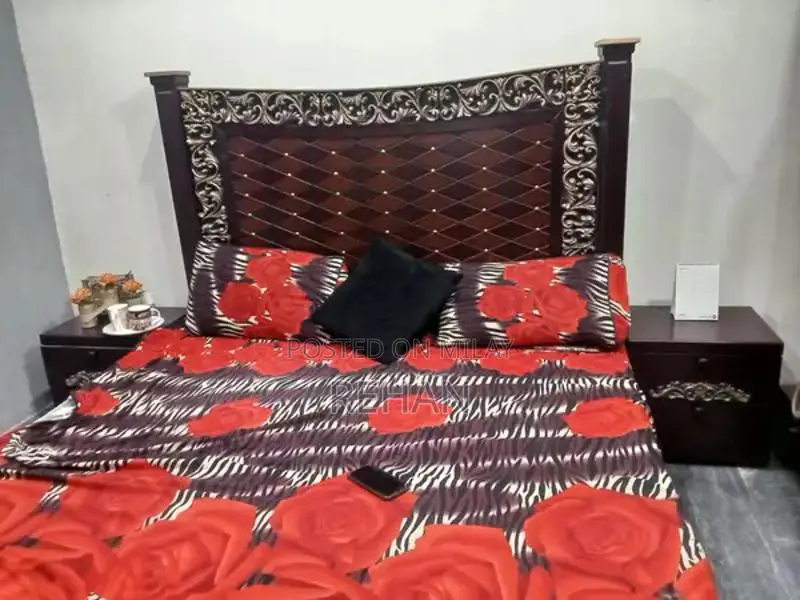 King Size Bed Set with Side Tables and Dressing Table