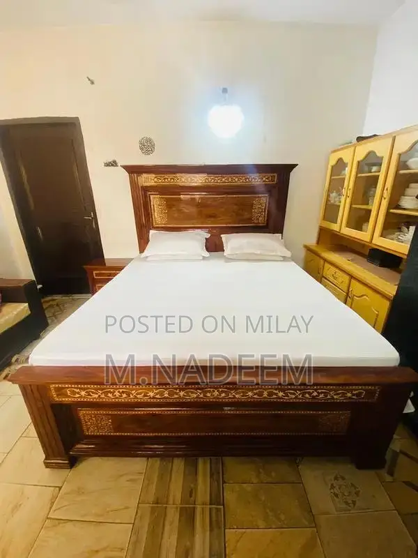 Complete Wooden Bedroom Furniture Set with Bed and Side Tables