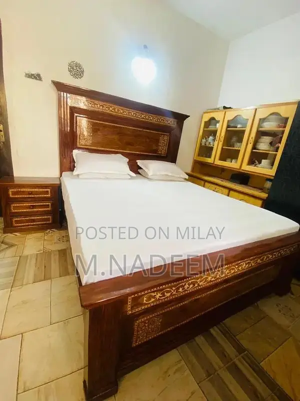 Complete Wooden Bedroom Furniture Set with Bed and Side Tables