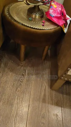 Wooden Chair and Mid-Century Modern Side Table Set