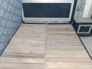 Photo - Wooden King Size Bed Frame with Matching Nightstand