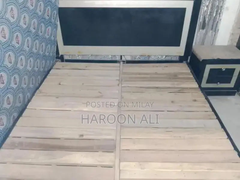 Wooden King Size Bed Frame with Matching Nightstand