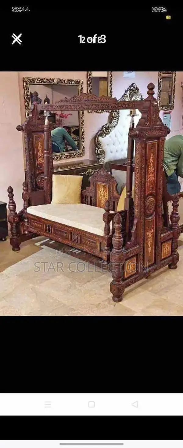 Solid Shisham Wood Garden Swing for Outdoor Spaces