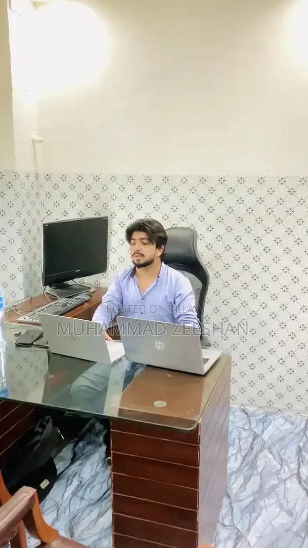 Executive Office Table with Side Table and Matching Chair