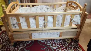 Wooden Baby Cot with Mosquito Net and Storage Drawer