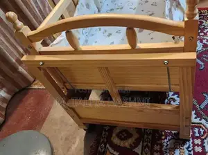 Wooden Baby Cot with Mosquito Net and Storage Drawer