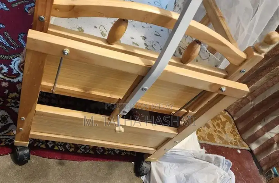 Wooden Baby Cot with Mosquito Net and Storage Drawer