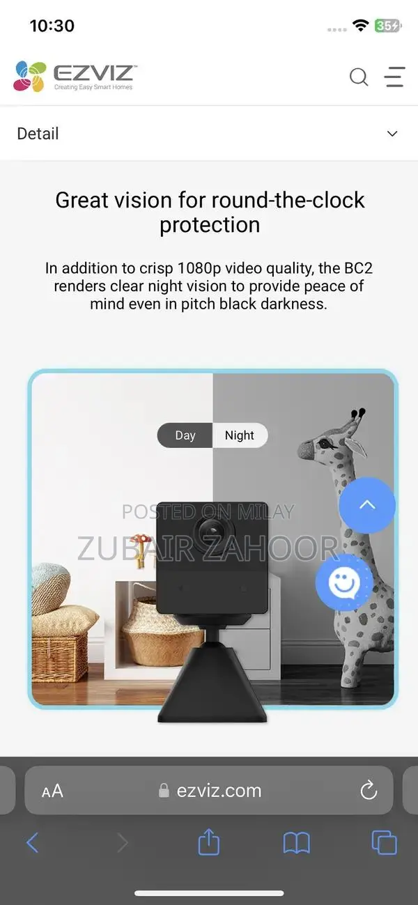 Ezviz BC2 Wireless Smart Battery Security Camera 1080p