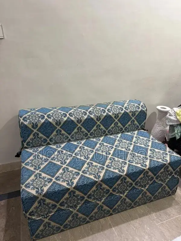 2 Seater Blue Sofa Bed with Convertible Design