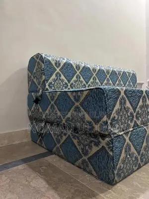 2 Seater Blue Sofa Bed with Convertible Design