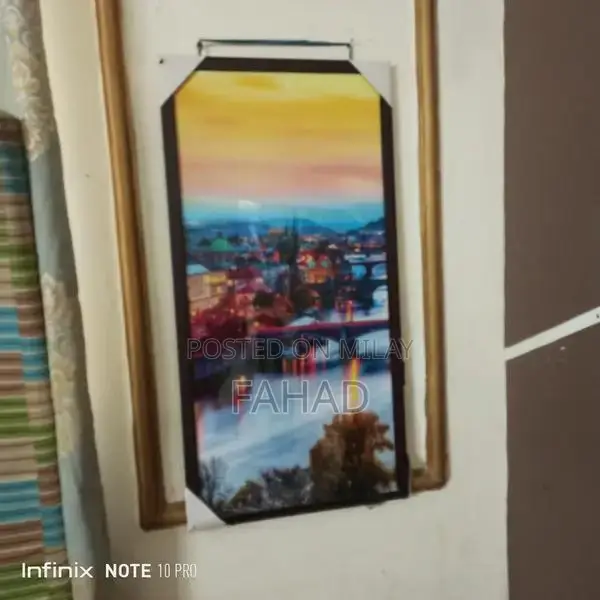 Complete Home Furniture Set with Sofas, Dining Table, and Painting