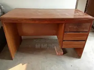 Photo - Wooden 3-Rack Office Table for Home or Professional Workspace