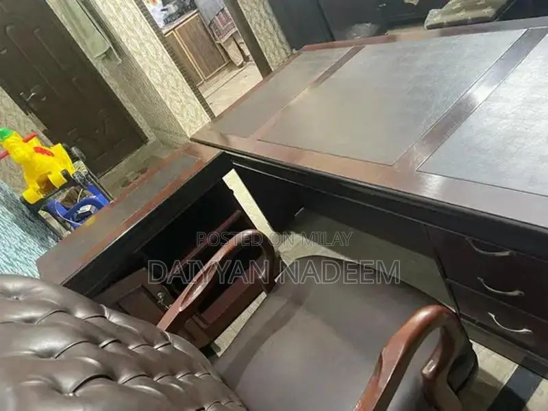 Office Furniture Set: Chair, Table, and Showcase