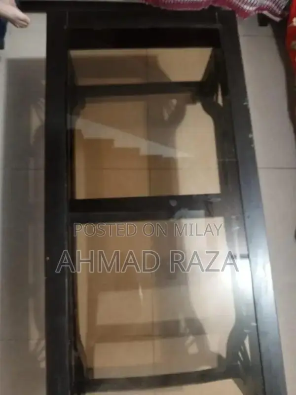 5-Seater Leather Sofa with 3 Decorative Glass Side Tables