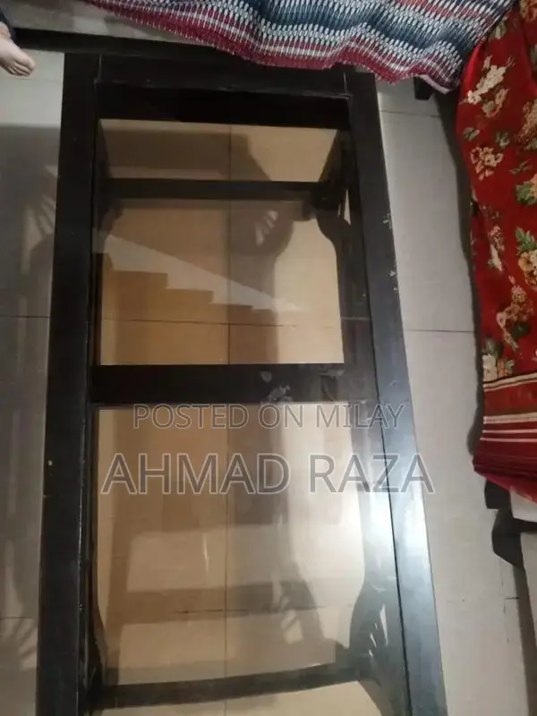 5-Seater Leather Sofa with 3 Decorative Glass Side Tables