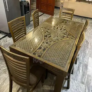 Photo - Large Glass Top Dining Table with 6 Matching Chairs