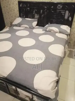 Photo - Queen Size Iron Bed Frame with Dressing Table