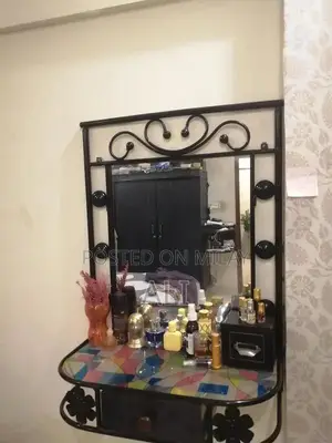 Queen Size Iron Bed Frame with Dressing Table