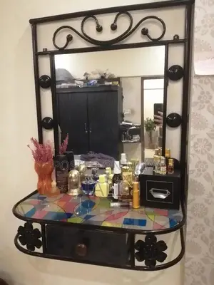 Queen Size Iron Bed Frame with Dressing Table