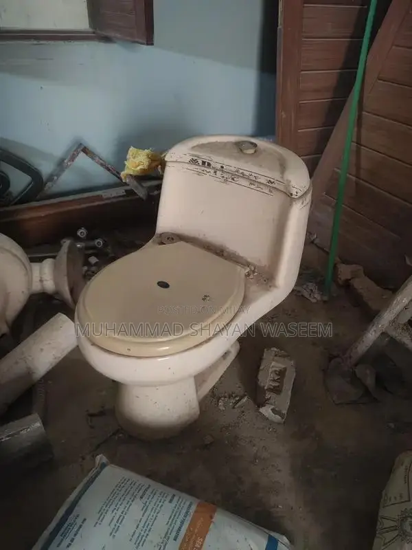 White Off-White Commode Furniture Piece