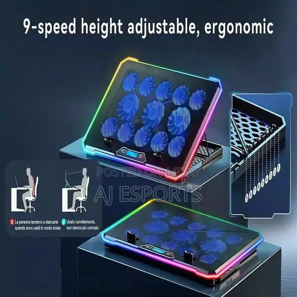 ICE COOREL K15 Gaming Laptop Cooling Pad with 13-14 Fans