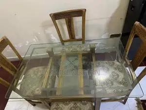 Glass Top 4 Seater Dining Table - Modern Home Furniture