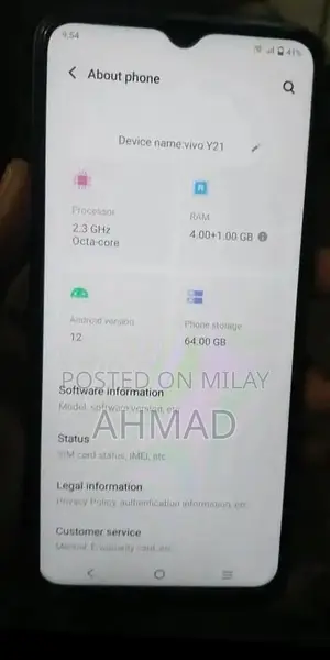 Vivo Y21 Smartphone in Elegant Purple Color