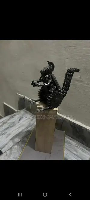 Handmade Industrial Metal Art Sculpture with Gears and Machine Parts